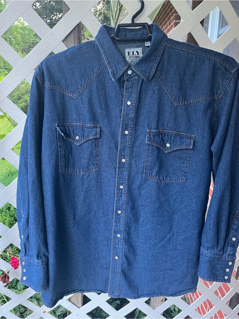 Ely Cattleman Men's Indigo Denim Western Shirt